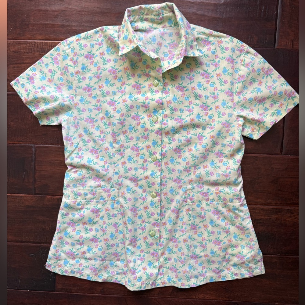 Vintage Floral Button-Up Blouse | Cottagecore Prairie Top | Handmade